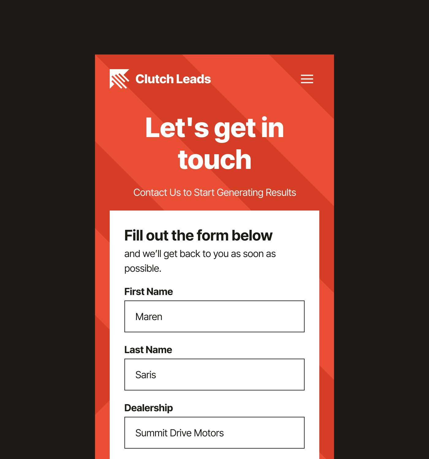 Clutch Leads screenshot