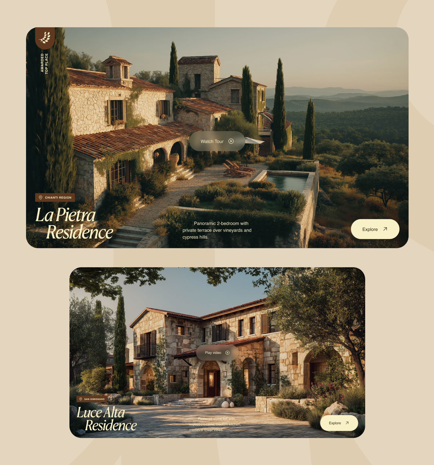Reverie Tuscany Rentals screenshot